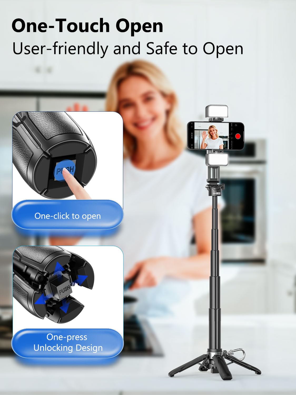 Upgraded 4 in 1 Magnetic Mini Selfie Stick for iPhone with - USKEYVISION Official Imagery - 8