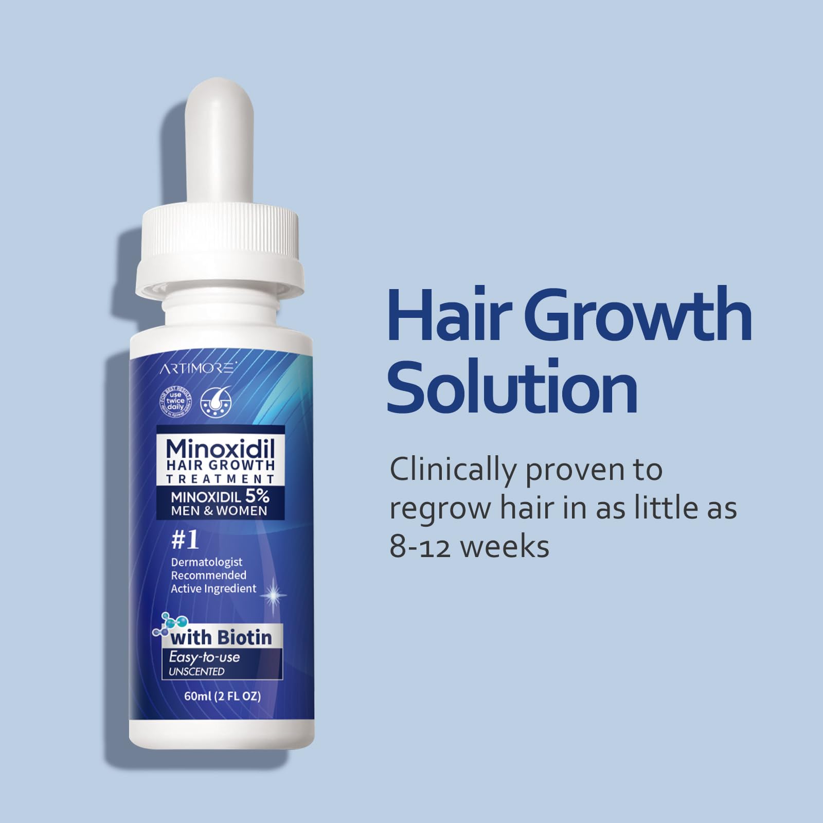 Artimore 5% Minoxidil Hair Growth Serum with Biotin - Minoxidil and Women & 5 - Artimore Official Product View 3