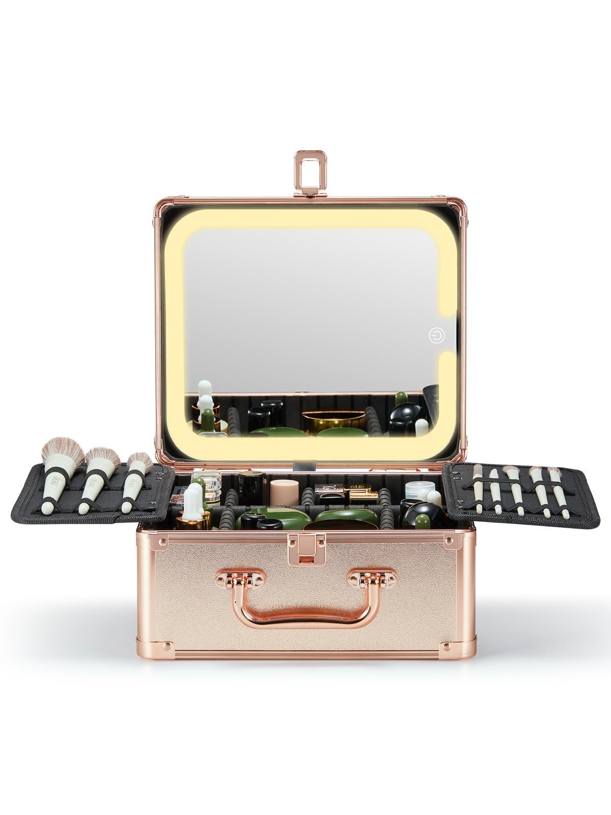 Makeup Box with Detachable Magnetic LED Mirror Travel Train - Qislee Official Imagery - 1