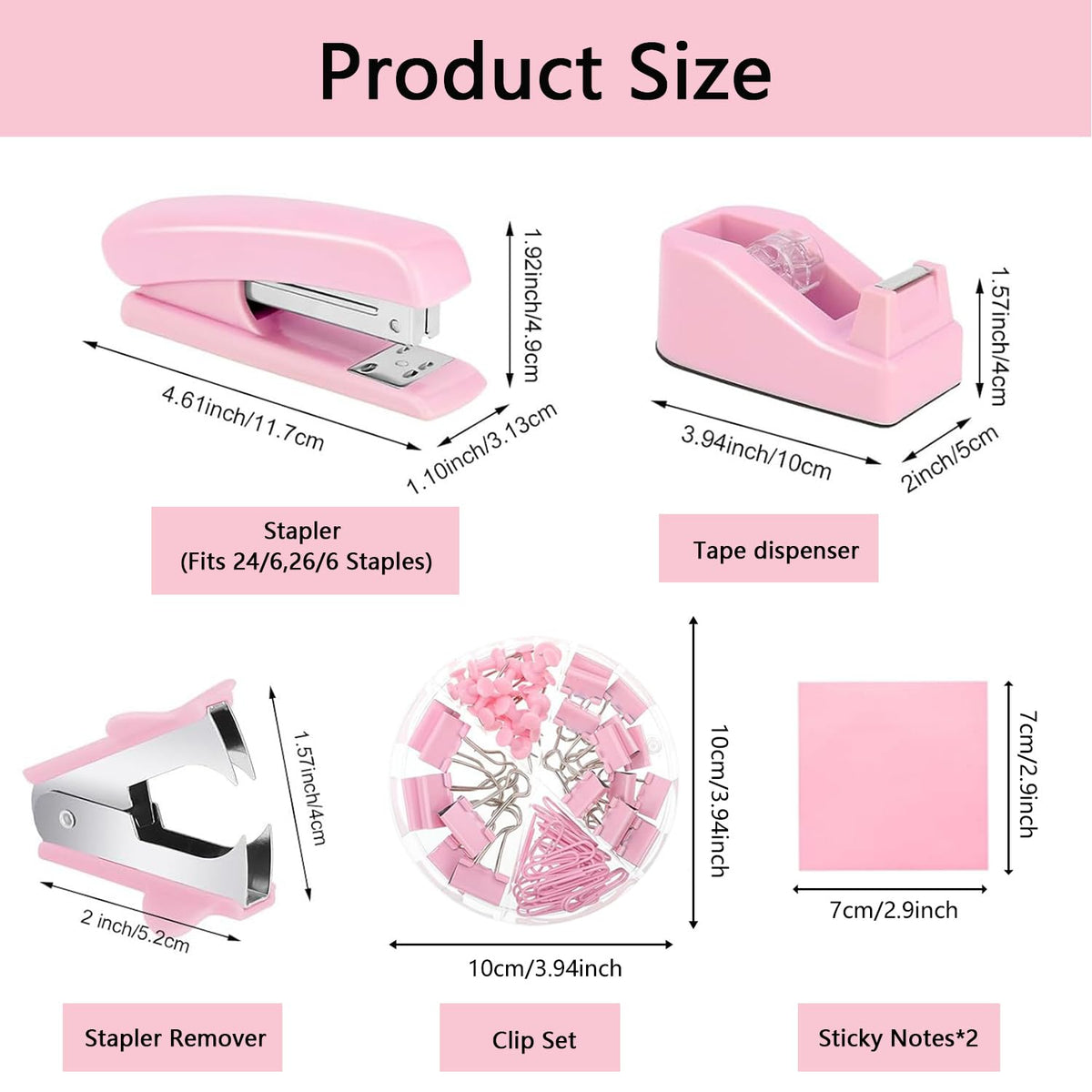Office Supplies Pink Desk Accessories Desk Organizer Stapler - suniya Official Imagery - 7