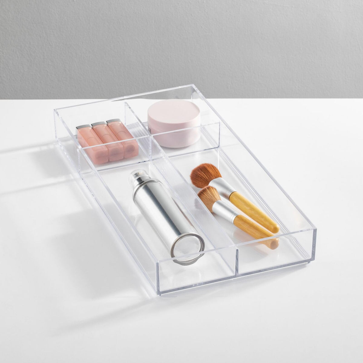 mDesign Plastic Divided Makeup Organizer Holder Tray for - mDesign Official Imagery - 4