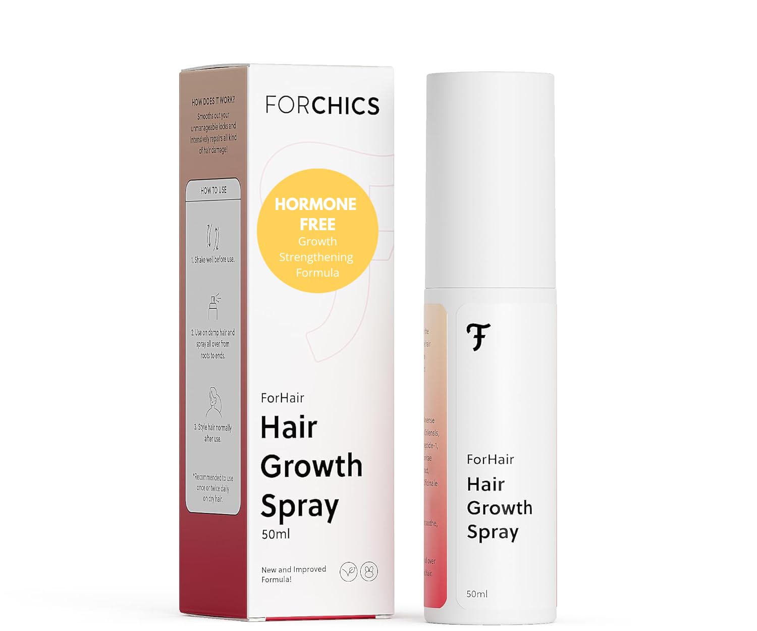 ForChics Hair Growth Spray - Hormone Free Safe Hair Regrowth - Forchics Official Product View 2
