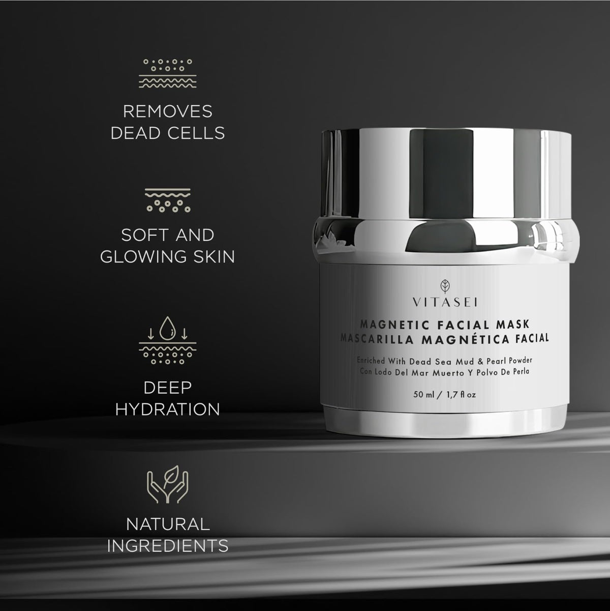 VITASEI Megnetic Dead Sea Mud Facial Deep Cleansing Mask 1 - VITASEI Official Imagery - 6