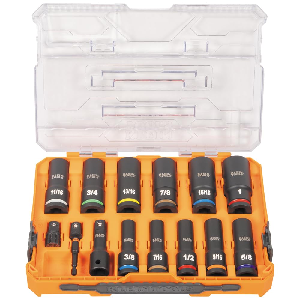 Klein Tools 65111IMPCT KNECT Deep Well Impact Socket Set 1 2 - Premium Selection Official Imagery - 2