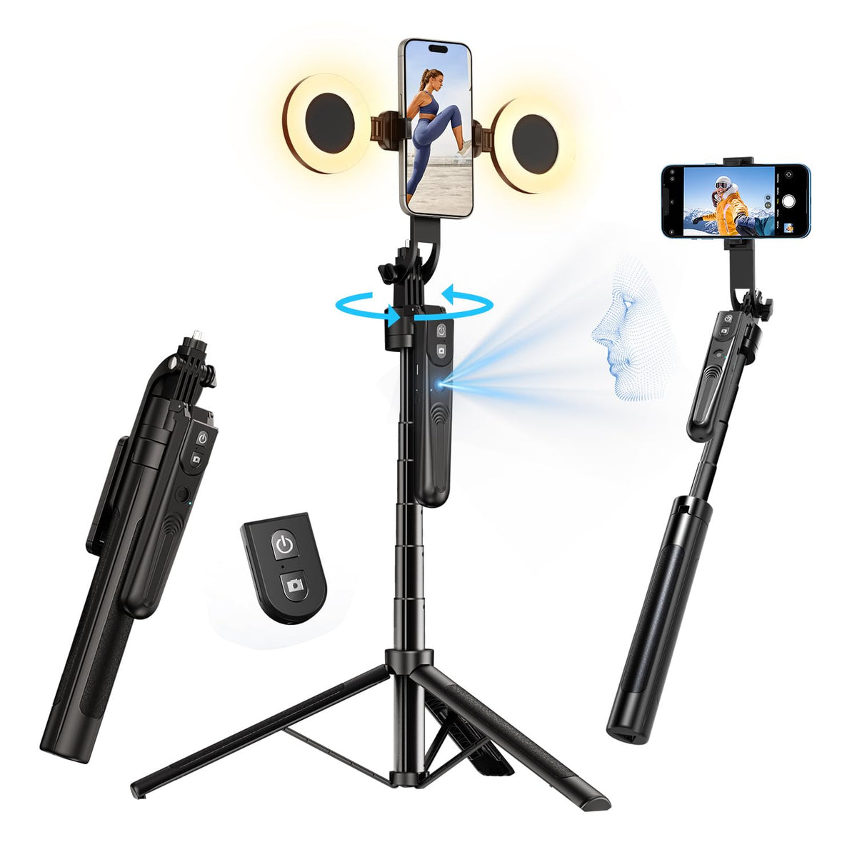 70 9 Auto Face Tracking Selfie Stick Tripod for iPhone with - yAyusi Official Imagery - 2