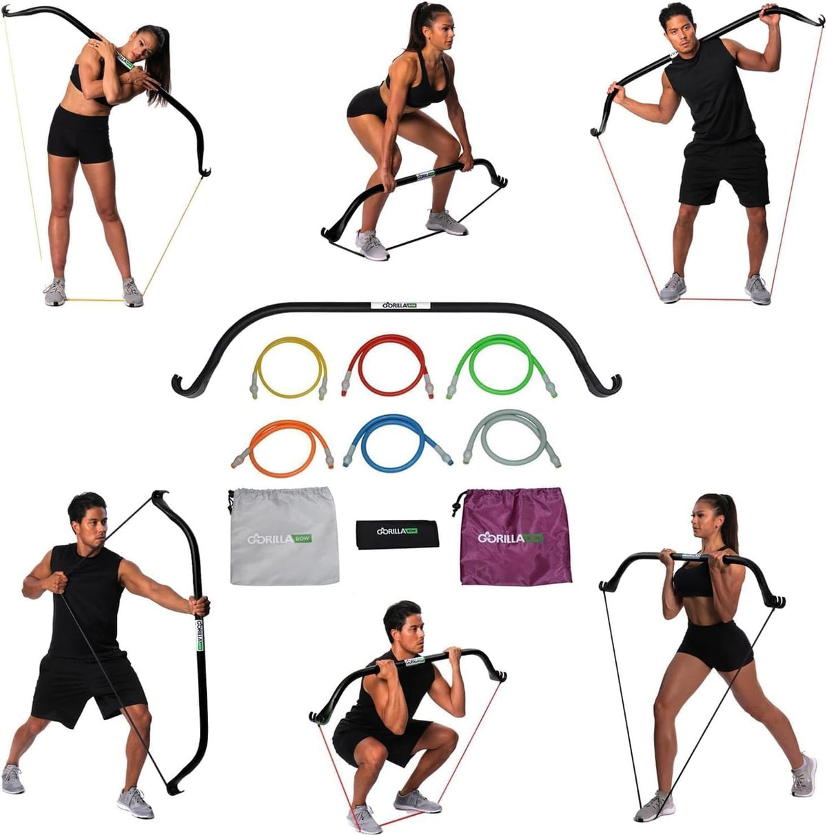 Lite All in One Home Gym System Portable Resistance Band Bar - Gorilla Bow Official Imagery - 1