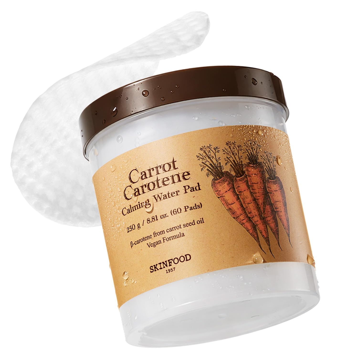 SKINFOOD Carrot Carotene Toner Pads, Hydrating & Soothing, - Product Imagery