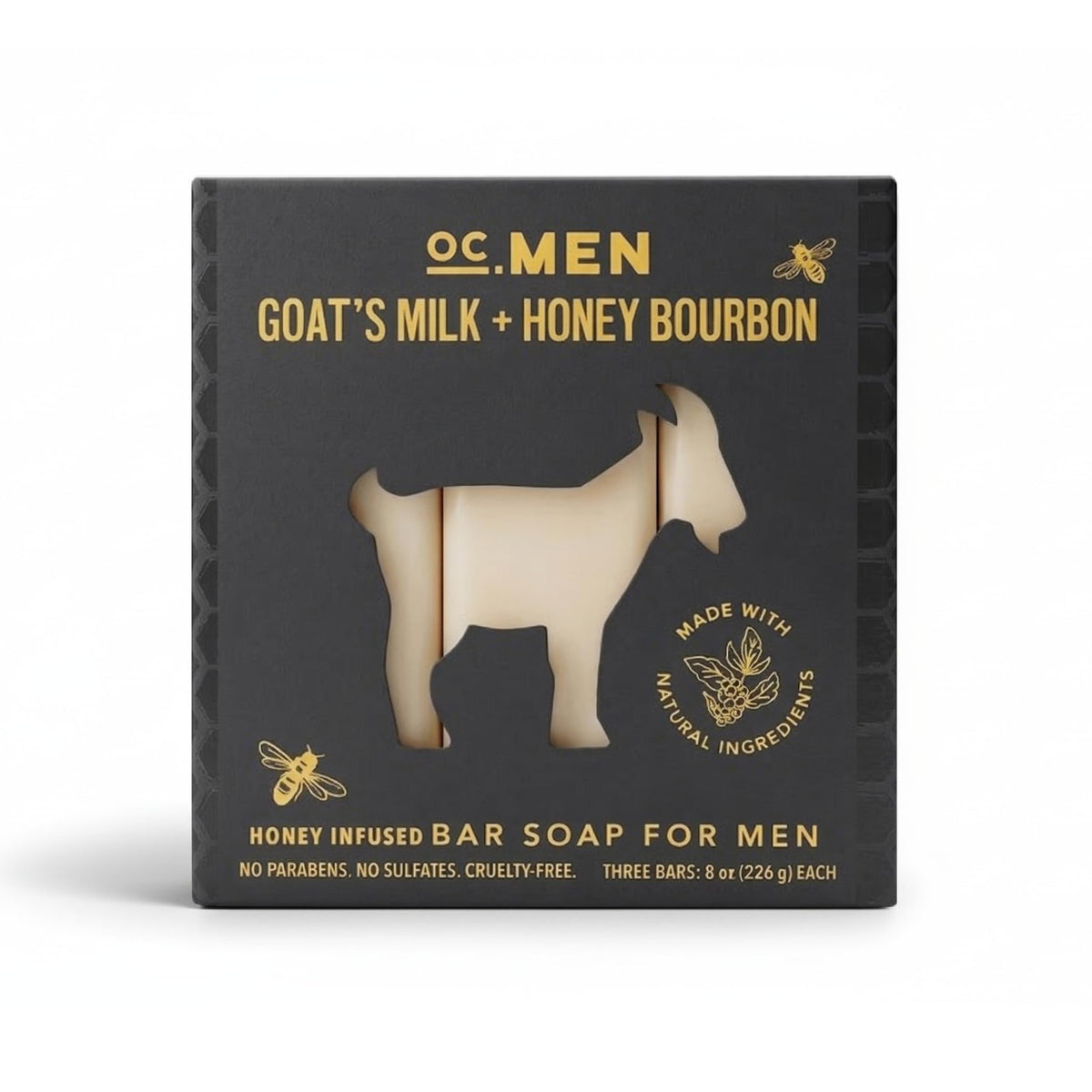 Olivia Care Men Goat s Milk Honey Bourbon Honey Infused Bar - Olivia Care Official Imagery - 3