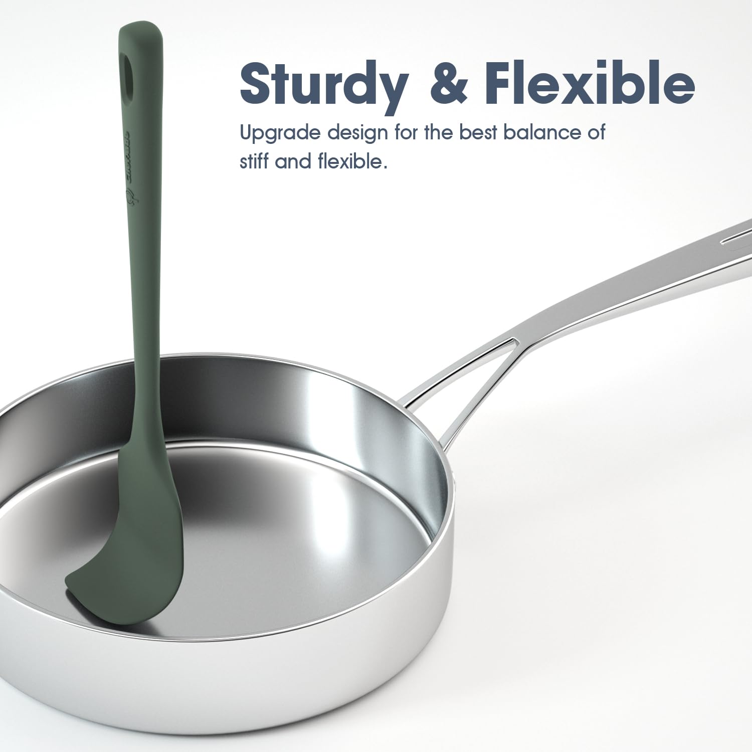 ChefAide 5 Pieces Silicone Spatulas Set, Heat Resistant Rubber Spatula - ChefAide Official Product View 4