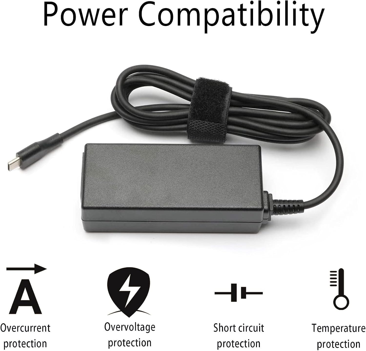 Yodzgaco 65W USB C laptop power adapter charger for Lenovo Chromebook, Yoga, ThinkPad, HP Chromebook, Dell laptops, Type C port