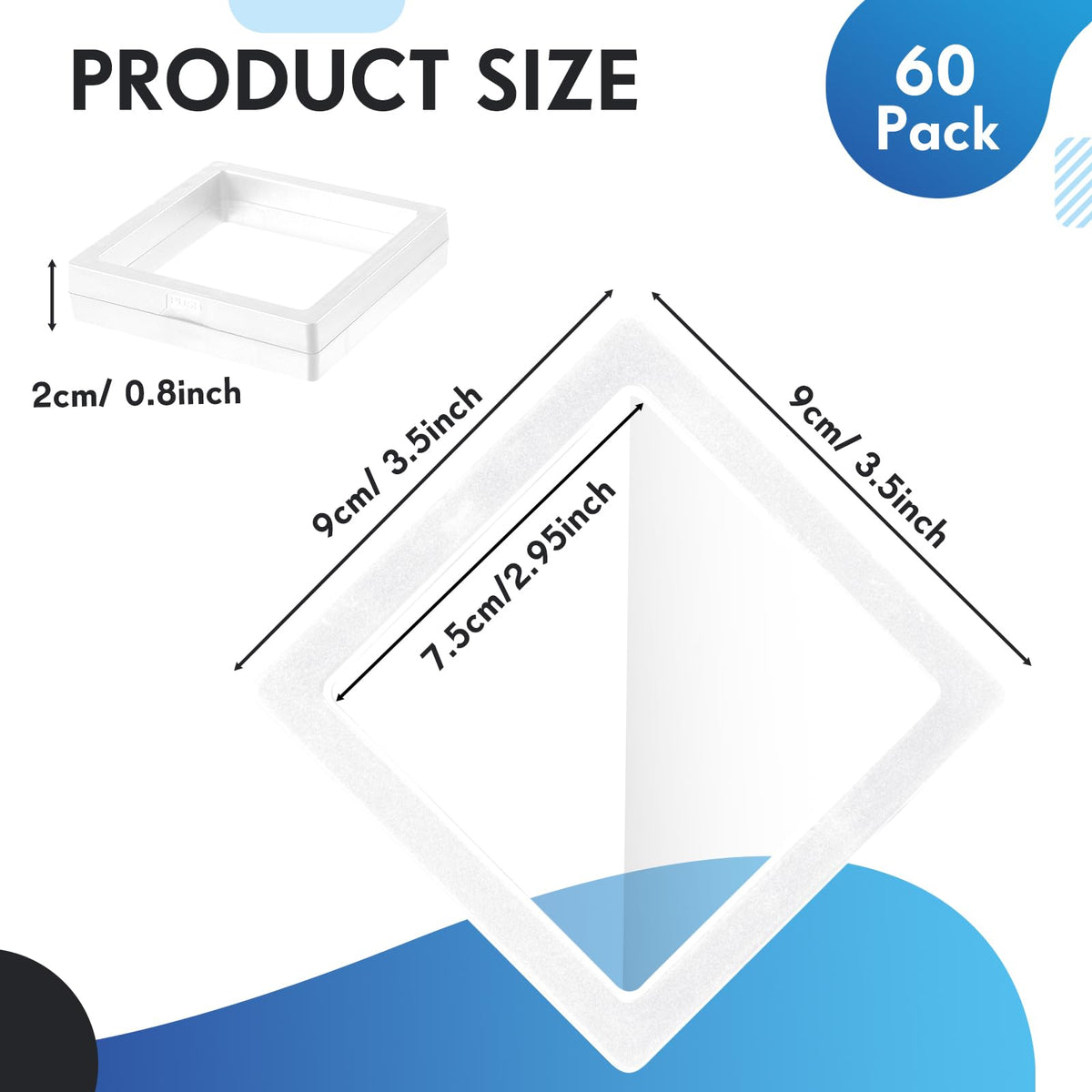 Soaoo 60 Pcs Floating Frame Display Stand Transparent - Soaoo Official Imagery - 4