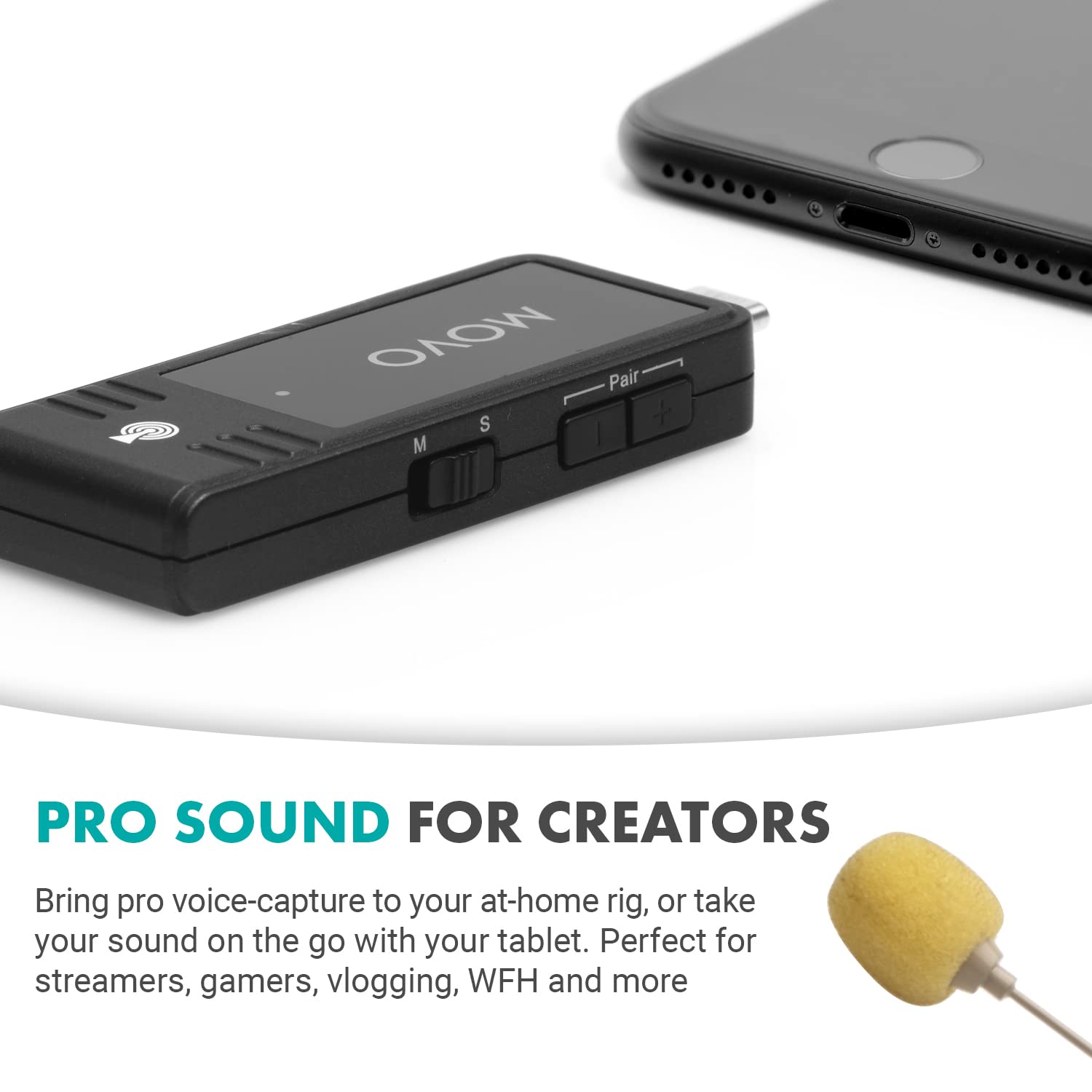 Movo WMX-1-UH USB-C Wireless Headset Microphone - USB Wireless Headset Microphone for Computers, Smartphones, and Tablets