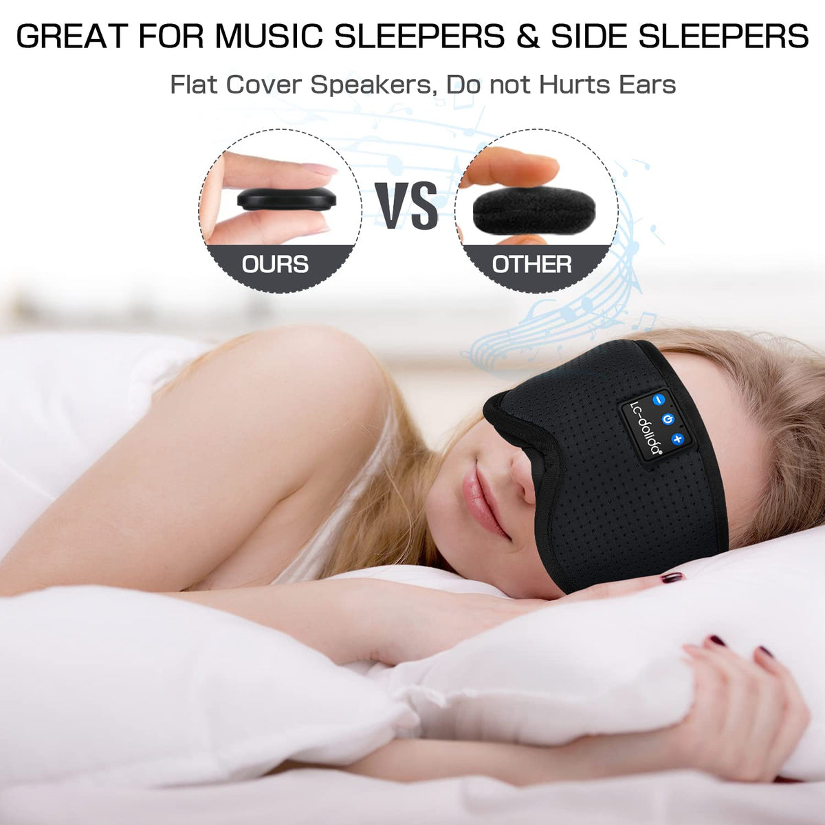 Sleep Headphones Sleep Mask with Bluetooth Headphones LC - LC-dolida Official Imagery - 4