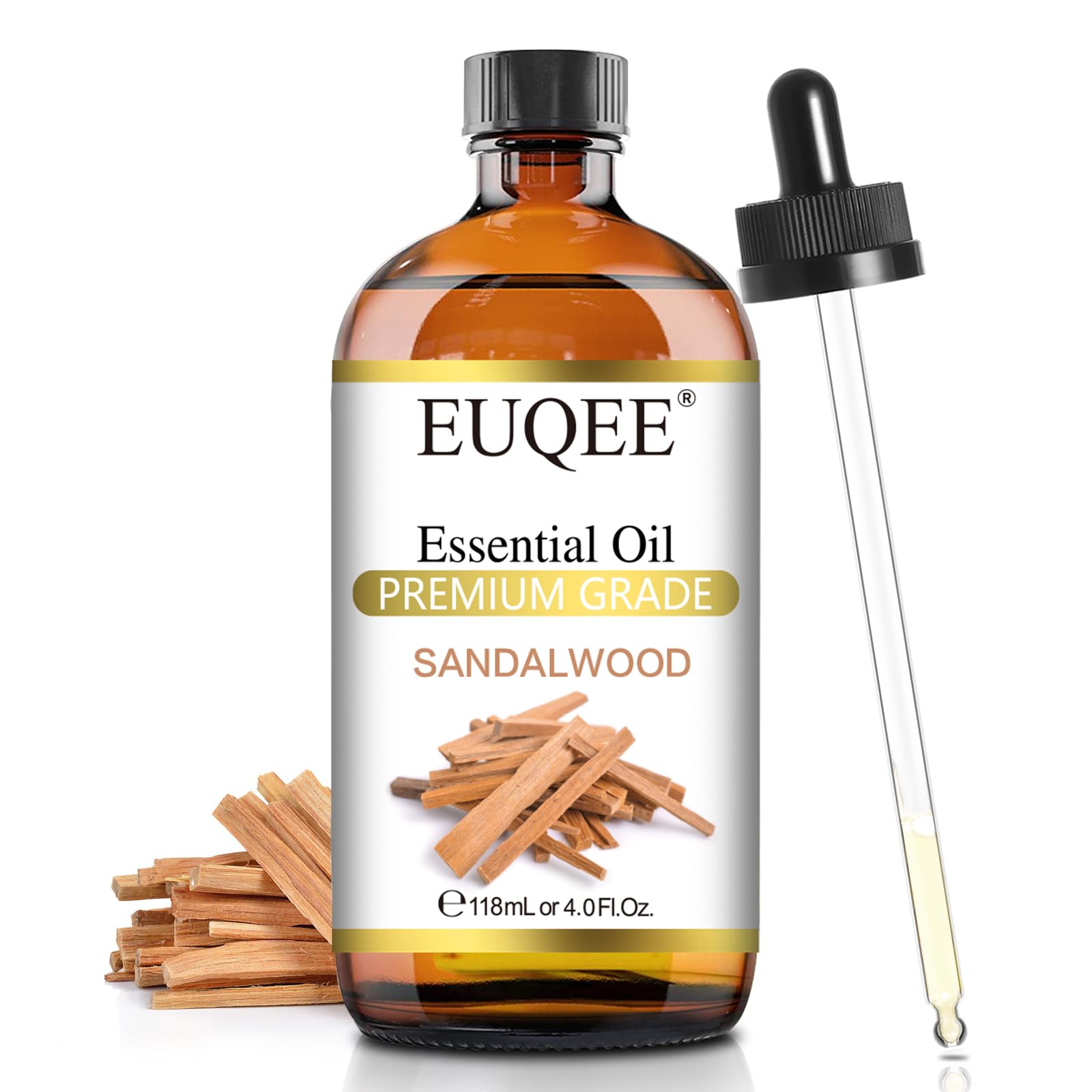 EUQEE Sandalwood Essential Oil for Skin Care, Perfume (4 oz/118 - Product Imagery