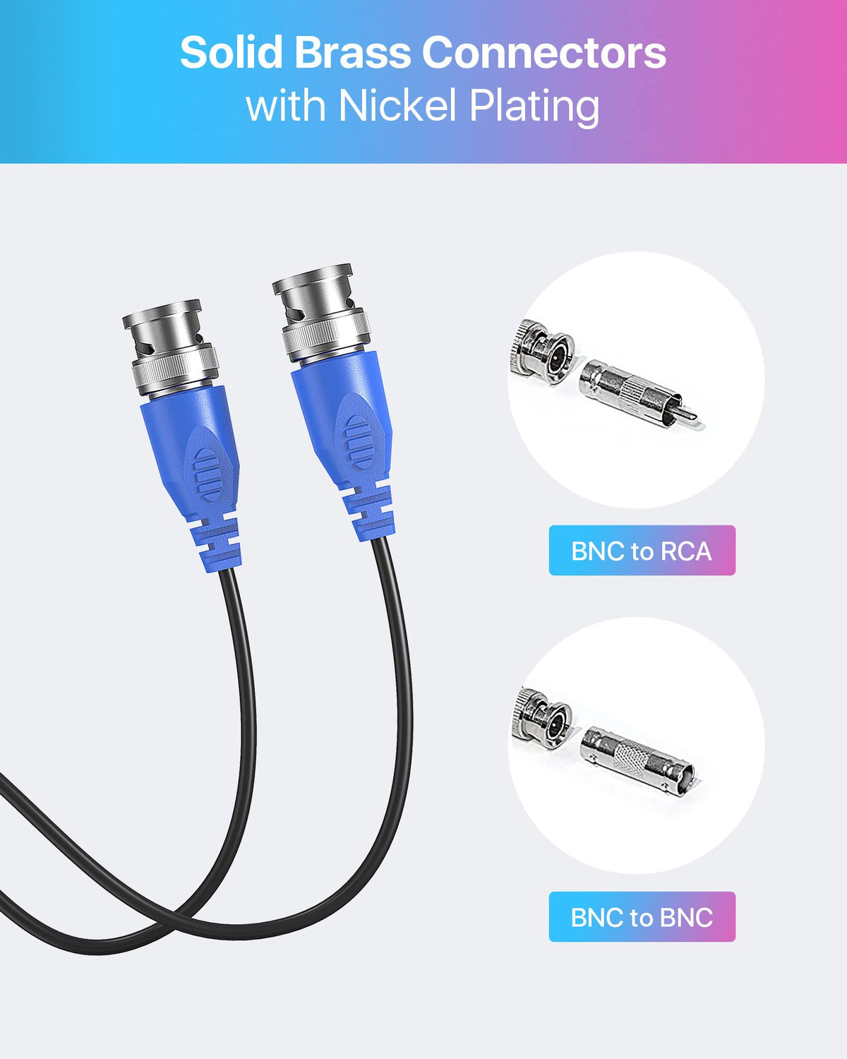 ZOSI 4 Pack 100ft BNC Video Power Cables All in One Pre Made - ZOSI Official Imagery - 3