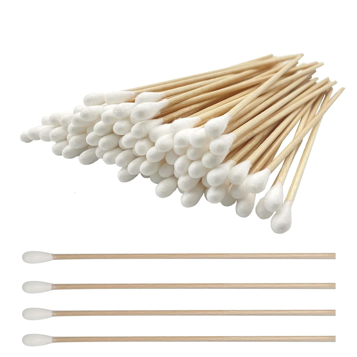 6 Inch Long Cotton Swabs with Wooden Handle 2000pcs - SUIZWMOU Official Imagery - 2