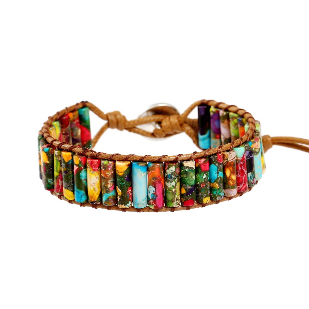 Wrap Bracelets for Women Natural Stone Boho Leather Jewelry - Plumiss Official Imagery - 8