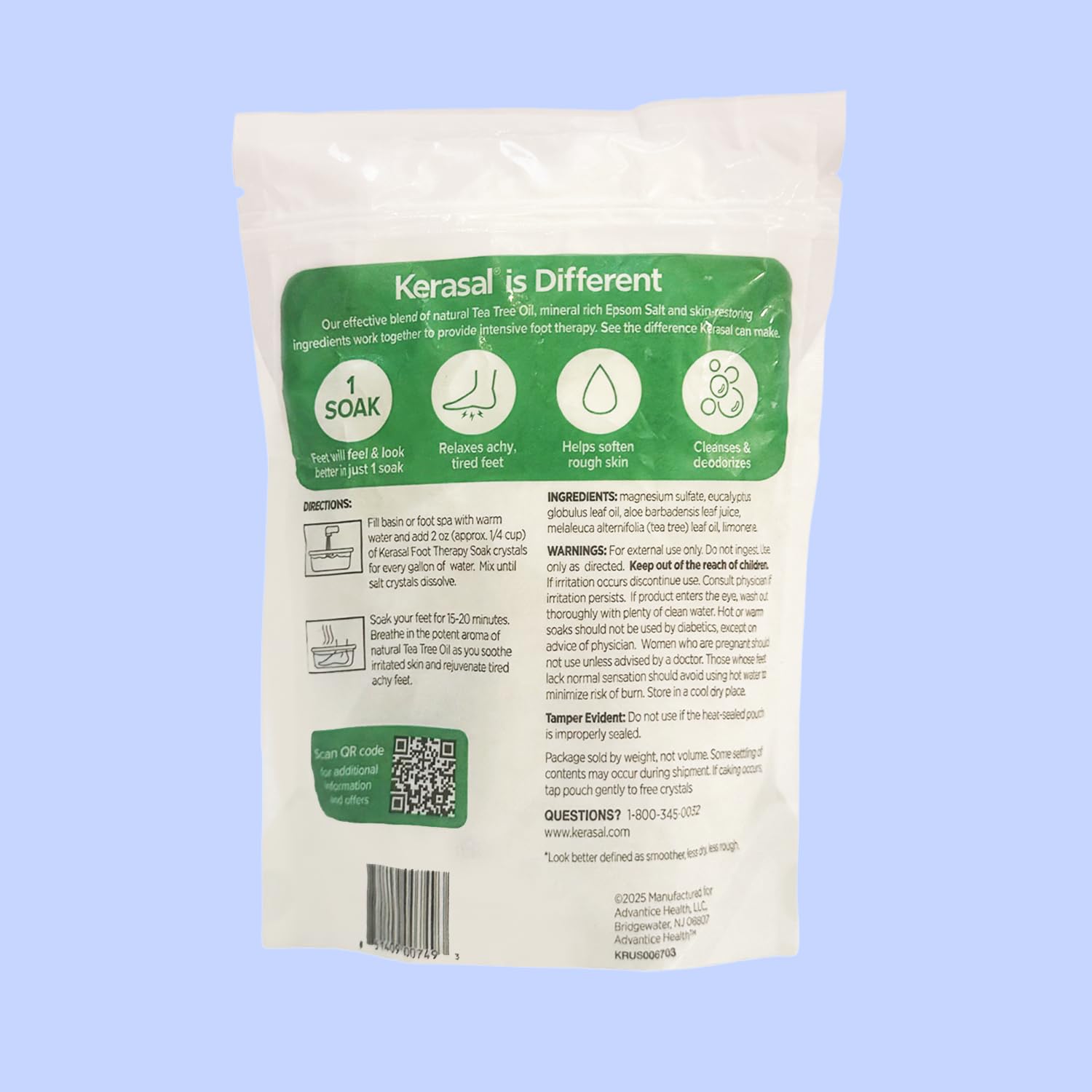 Kerasal Foot Therapy Soak with Epsom Salt & Tea Tree, 2 lb