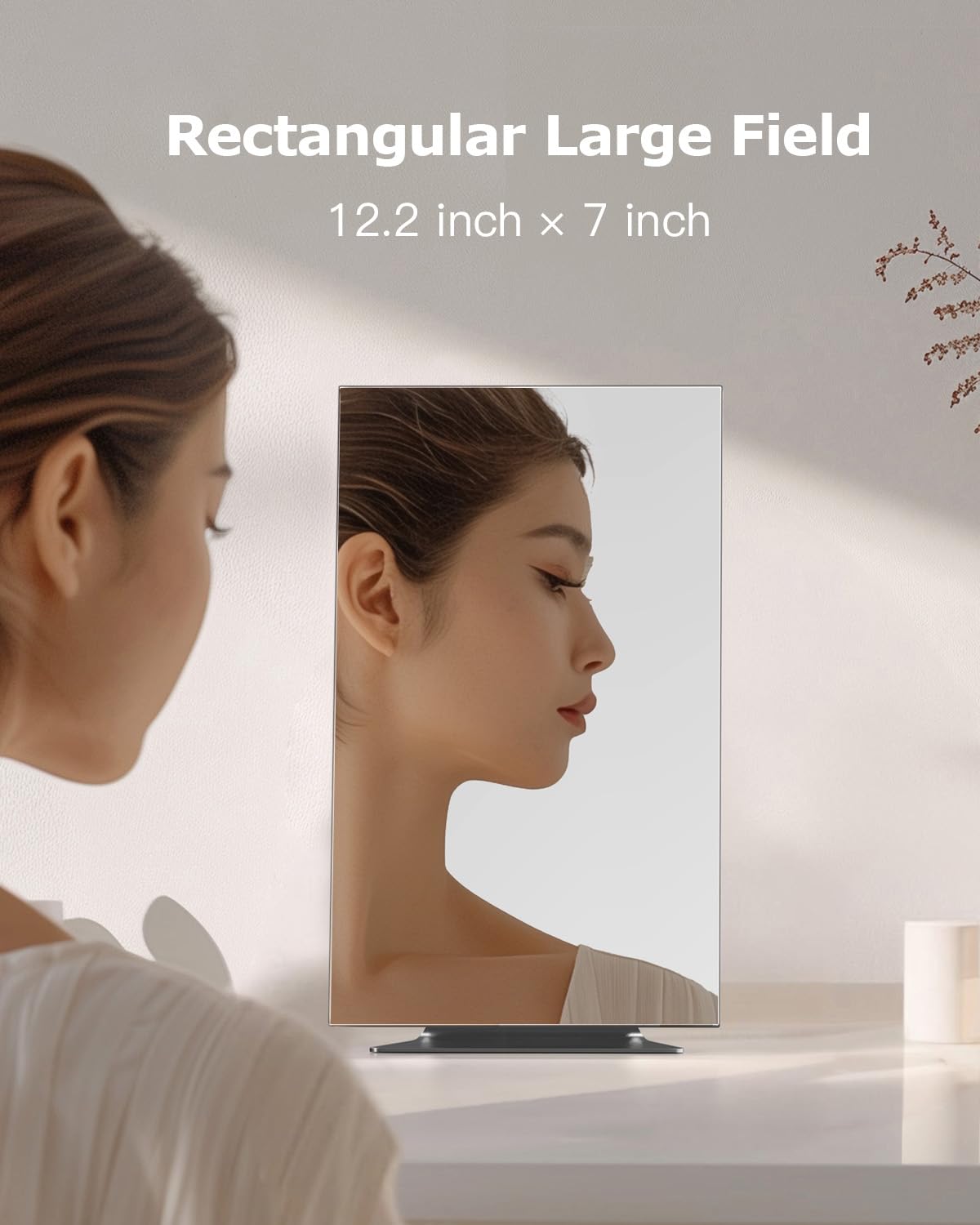 Rectangular Free Standing Frameless Makeup Mirror 12 x 7 - NEZZOE Official Imagery - 5