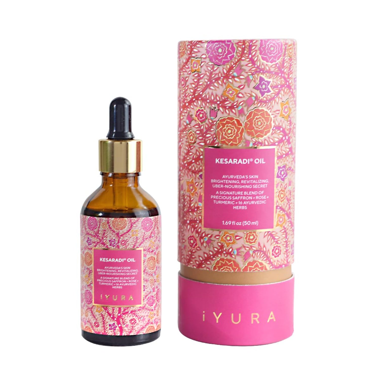 iYURA Kesaradi Face Oil with saffron from The Ayurveda Experience, natural brightening facial oil with saffron and herbal ingredients.