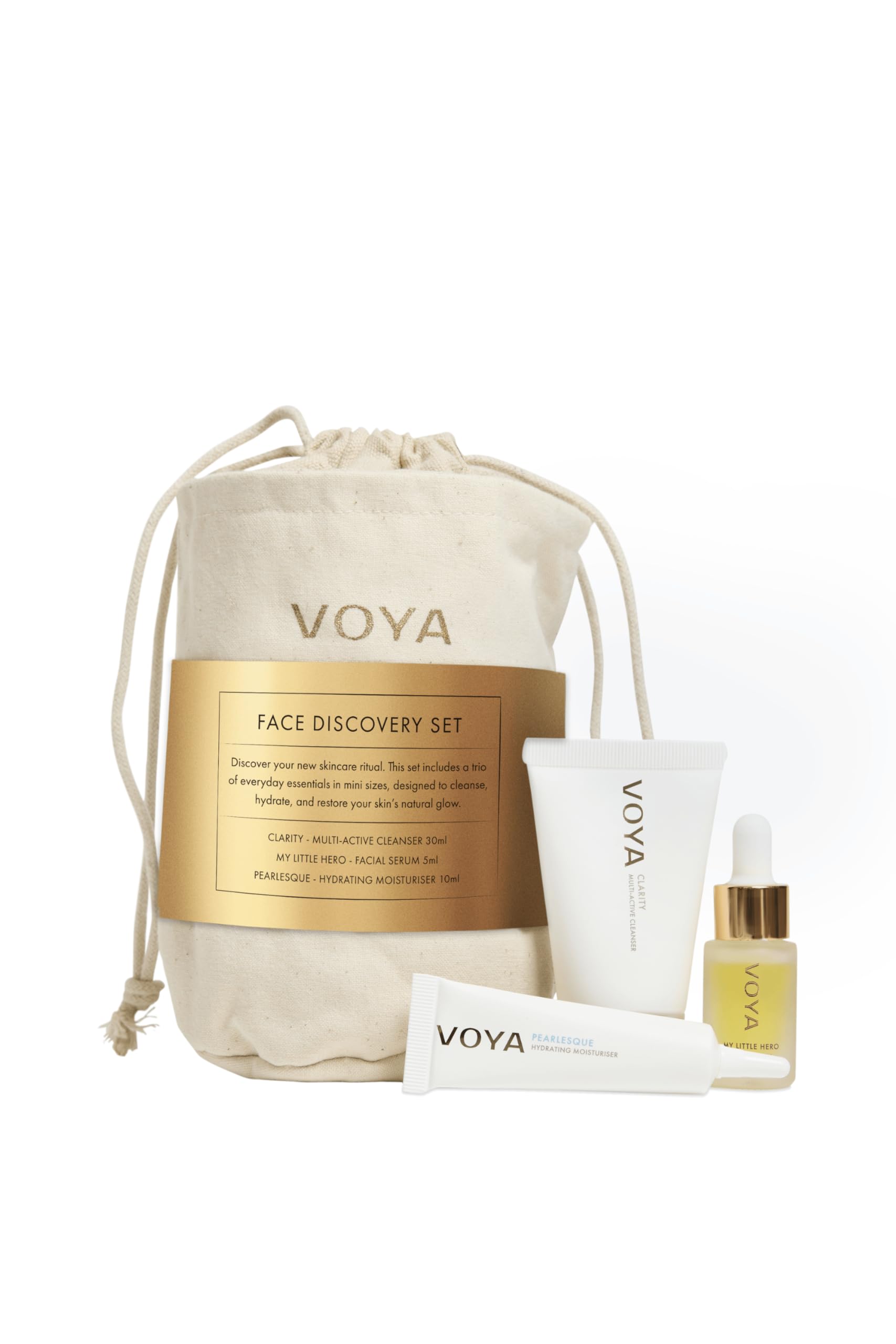 Face Discovery Set, Organic Skincare Gift Set with Cleanser, - Product Imagery