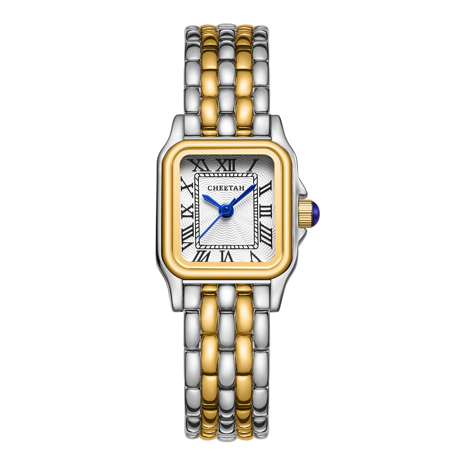 CHEETAH Gold Watch for Women Small Vintage Bracelet Rectangular Roman - View 9