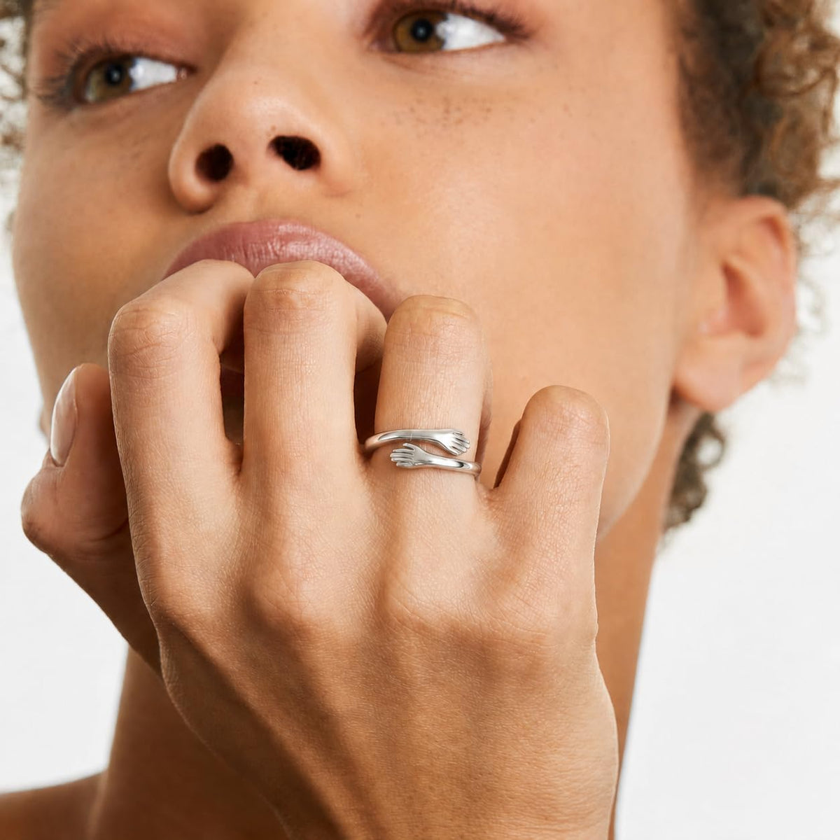 S925 Sterling Silver Hug Ring for Granddaughter Adjustable - Yuanyora Official Imagery - 4