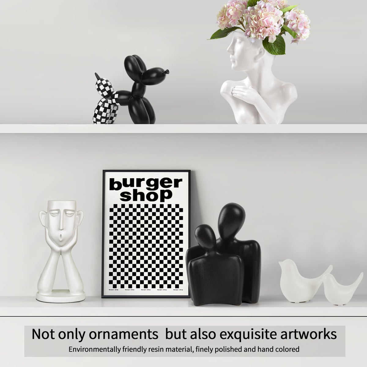 Black and White Checkered Racing Car Pattern Balloon Dog - Notakia Official Imagery - 7