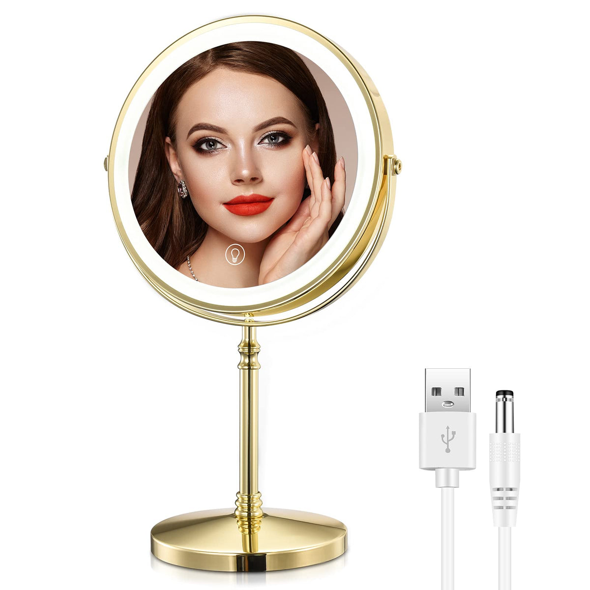 8 Lighted Makeup Mirror 1X 10X Magnifying Vanity Mirror with - AMZTOLIFE Official Imagery - 8