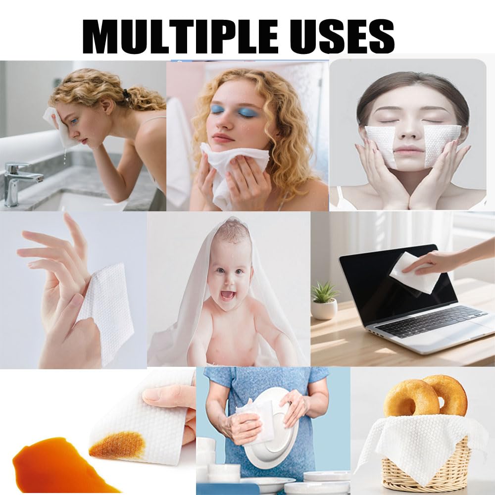 Disposable Cotton Facial Cleansing Dry Wipes White Soft - AM RIGHT THIRTY Official Imagery - 6