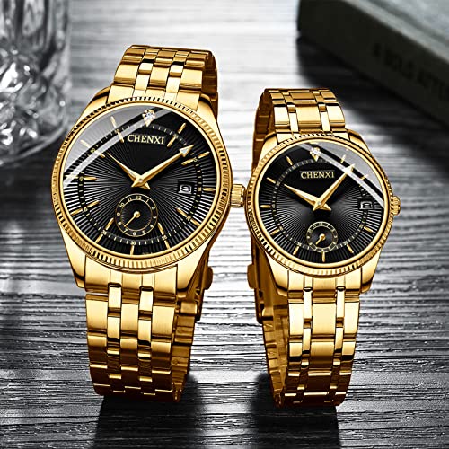 FANMIS Men Luxury Analog Quartz Gold Watch Business Dress - Product Imagery