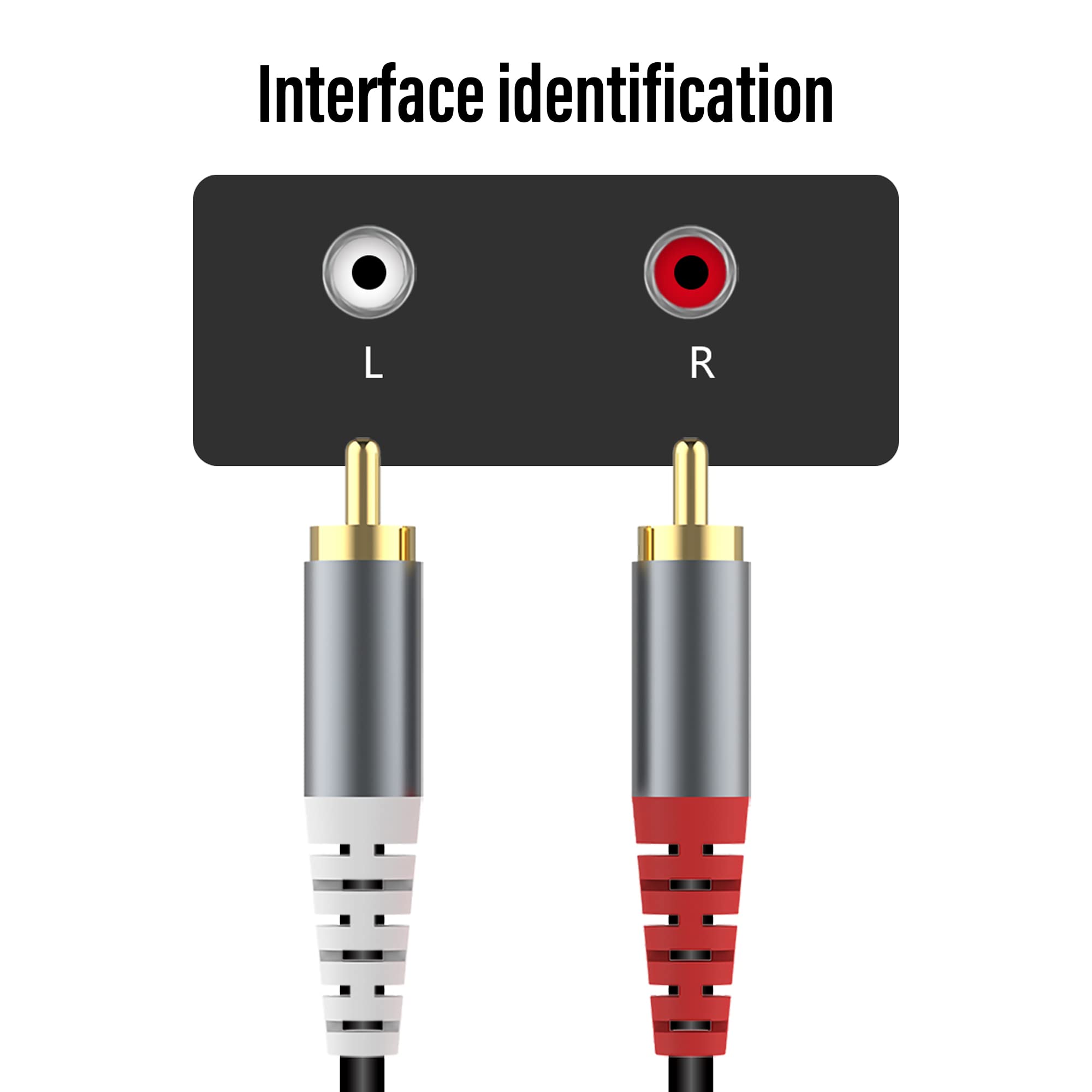 HIEbee RCA to 3.5mm AUX Cable,   3.5mm 1/8 to RCA 2-Male Headphon by HIEbee - Angle View 6