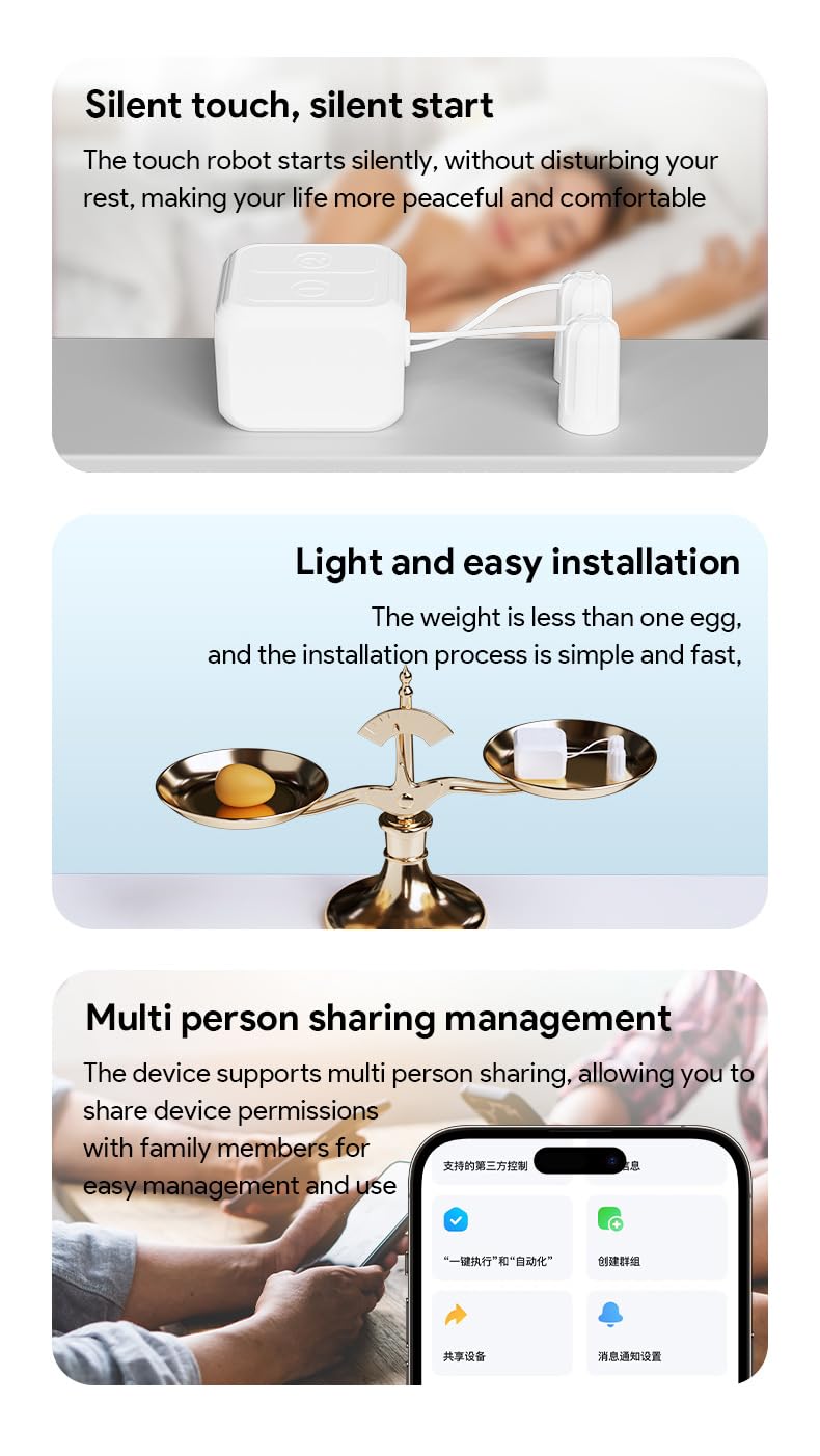 Bluetooth Fingerbot Touch Smart Button No Wiring Switch Work - ngnsky Official Imagery - 5