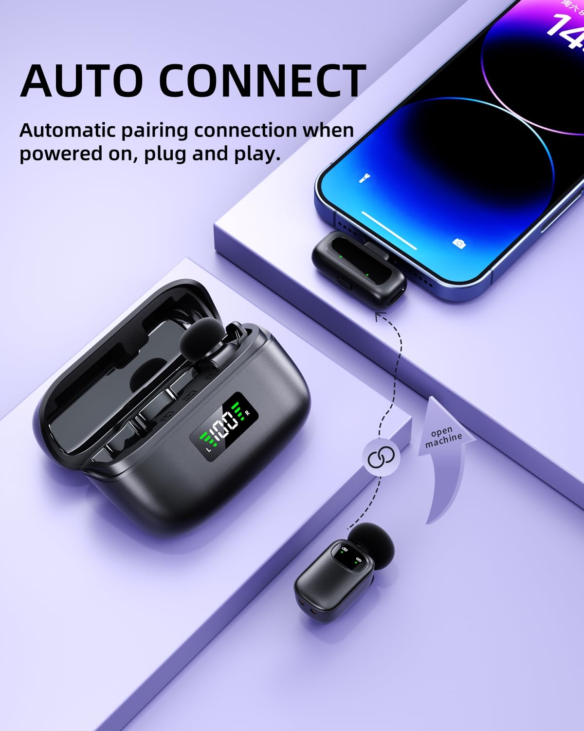 T1 mini Wireless Lavalier Microphone for iPhone Android iPad - METTOMUS Official Imagery - 3