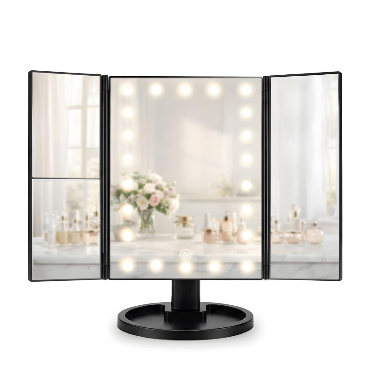 KEYFEATURES Lighted Makeup Mirror Trifold Vanity Mirror with - KEYFEATURES Official Imagery - 7