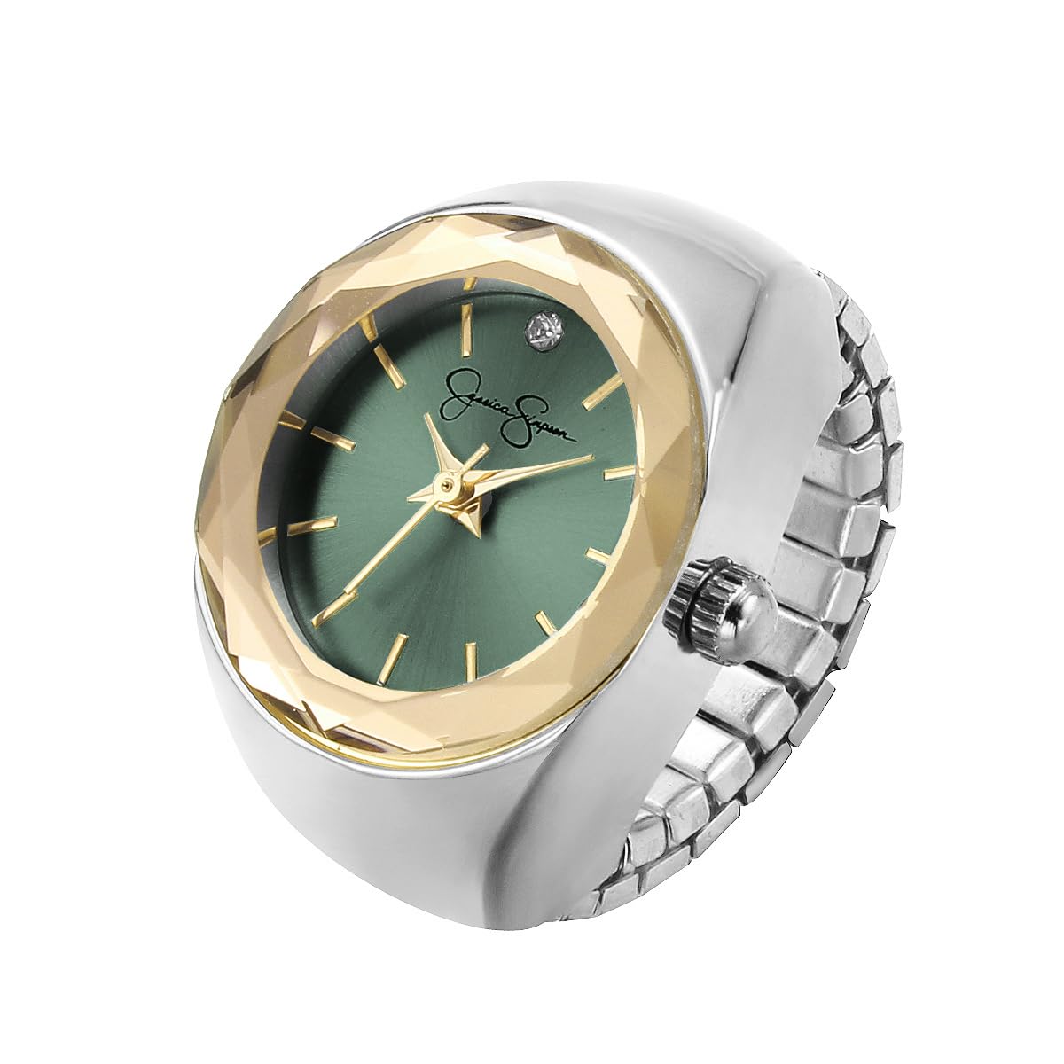 Jessica Simpson Women s Silver Adjustable Ring Watch Faceted - Jessica Simpson Official Imagery - 2