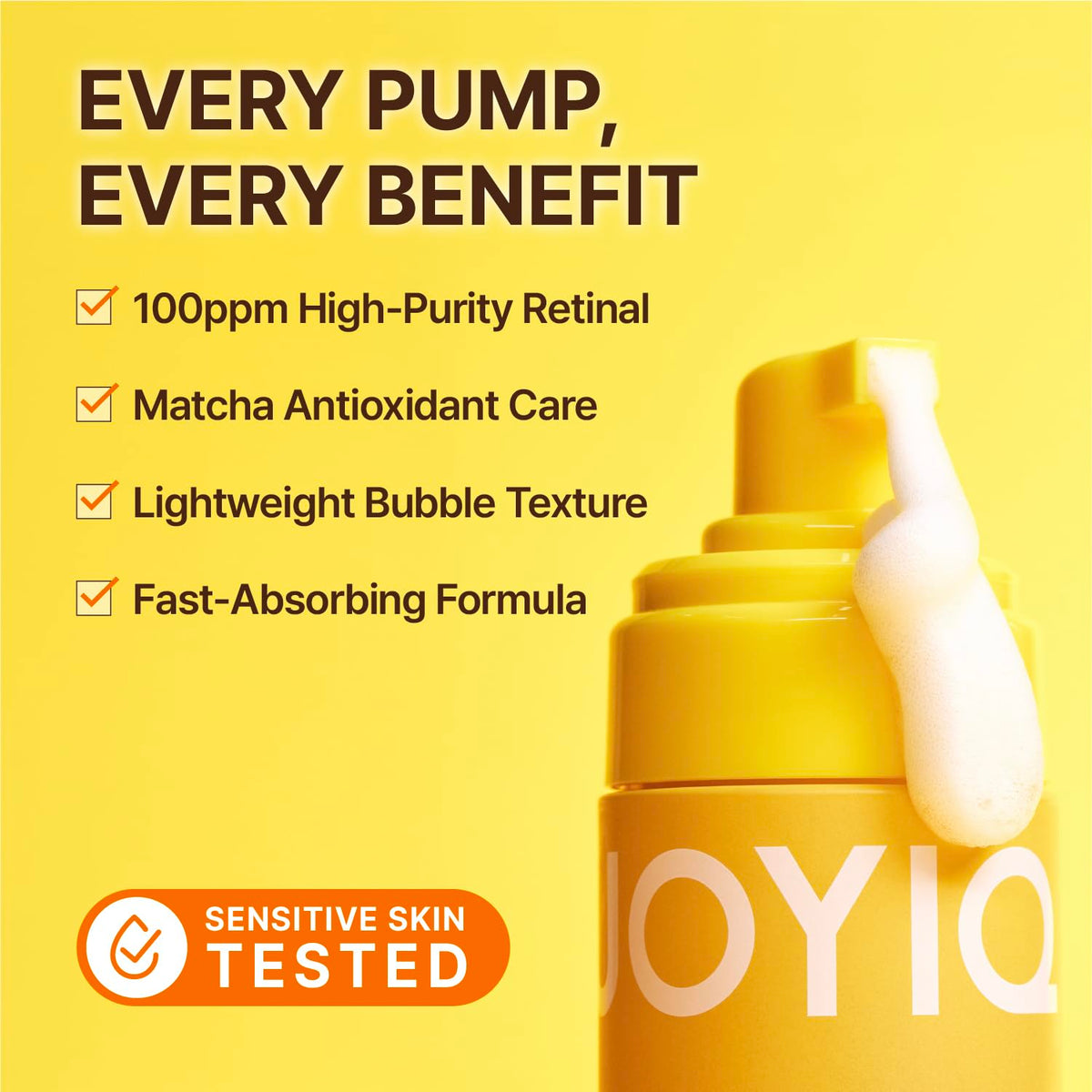 Retinal Matcha Bubble Serum Vegan Glow Ampoule 155ml - JOYIQ Official Imagery - 5