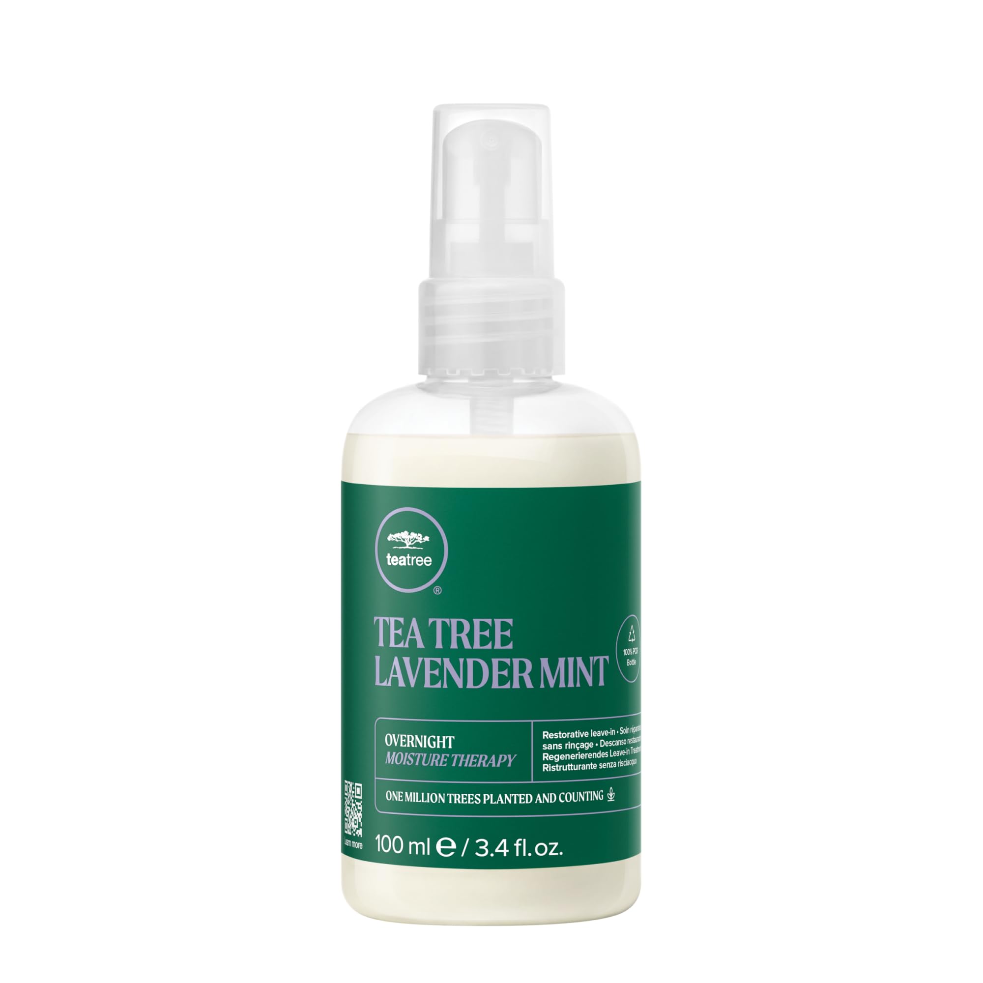 Tea Tree Lavender Mint Overnight Moisture Therapy, Leave-In Treatment, Restores Hair + Enhances Sleep Quality, For Coarse, Curly + Dry Hair, 3.4 fl. oz.