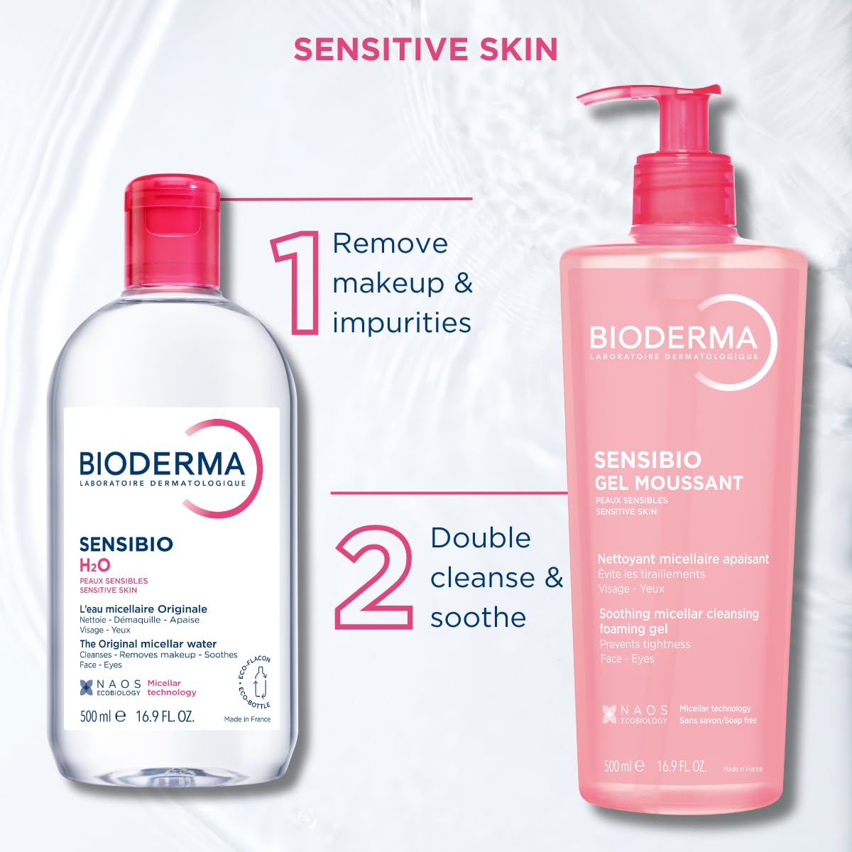 Bioderma - Sensibio - H2O Micellar Water - Makeup Remover Cleanser - Face Cleanser for Sensitive Skin - Elefair Tech Official Product View 7