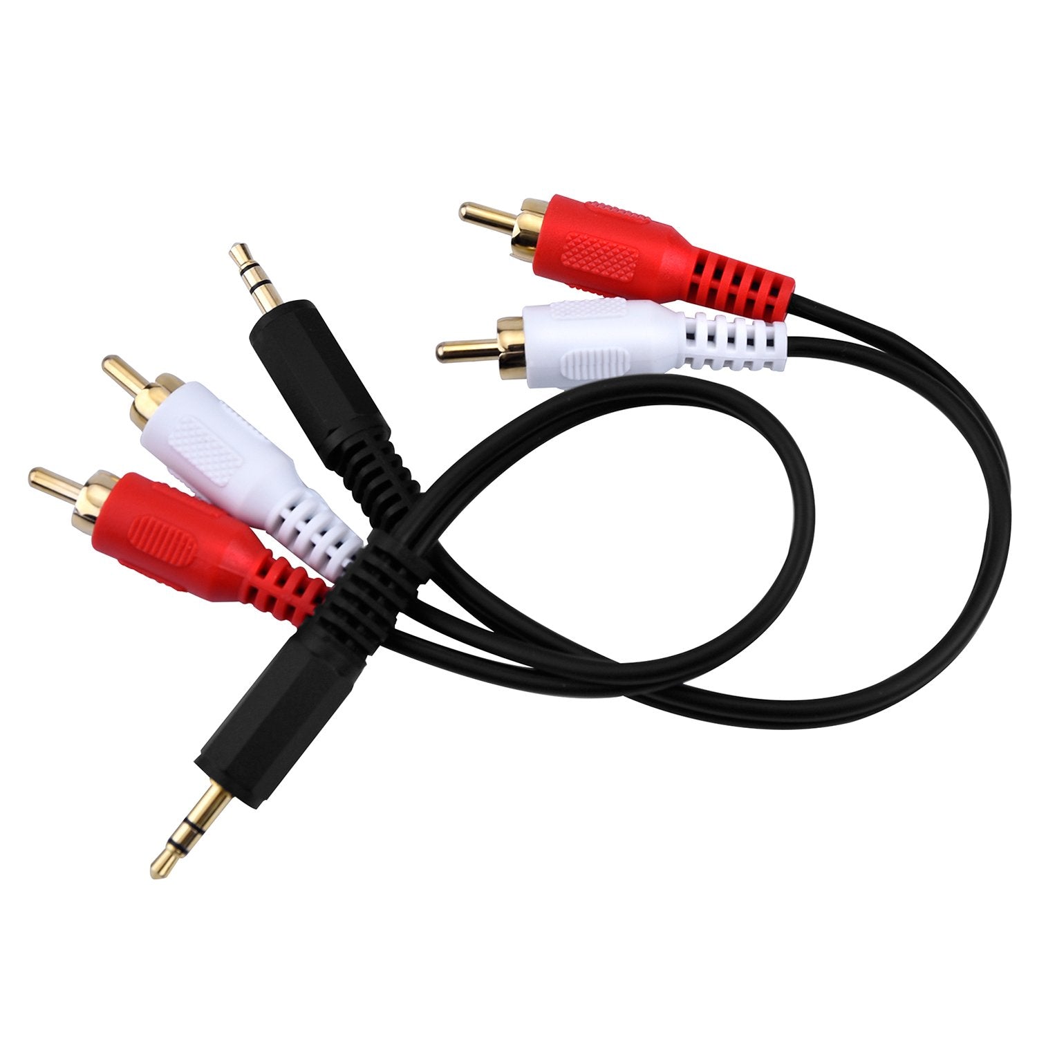 Eboot 2 Pack 3.5mm to 2 RCA Male Audio Cable Adapter 6 Inch by EBOOT - Angle View 3