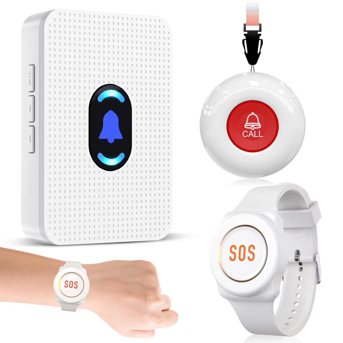 Wireless Caregiver Pager Wrist Call Button Personal Help - Daytech Official Imagery - 2