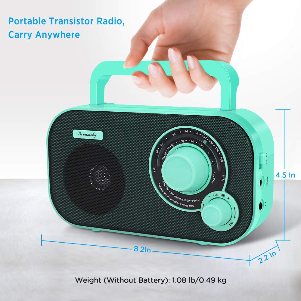 DreamSky AM FM Portable Radio – Plug-In or Battery