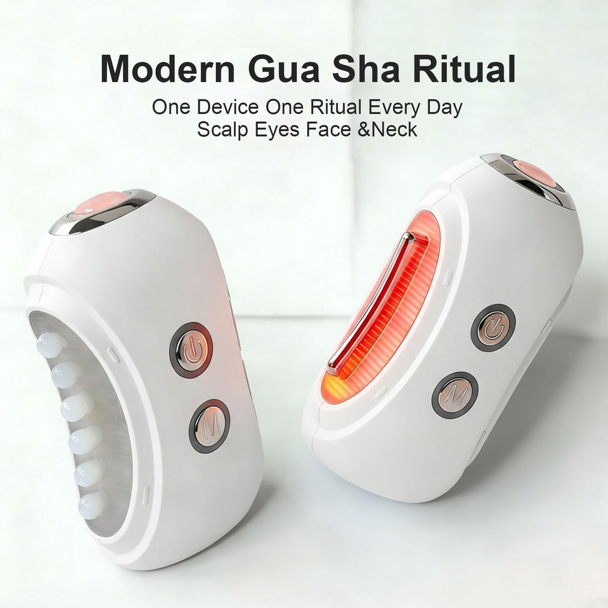 Face Massager Tool with Red Light Therapy for Face Jade Rose - SEFVAKO Official Imagery - 3