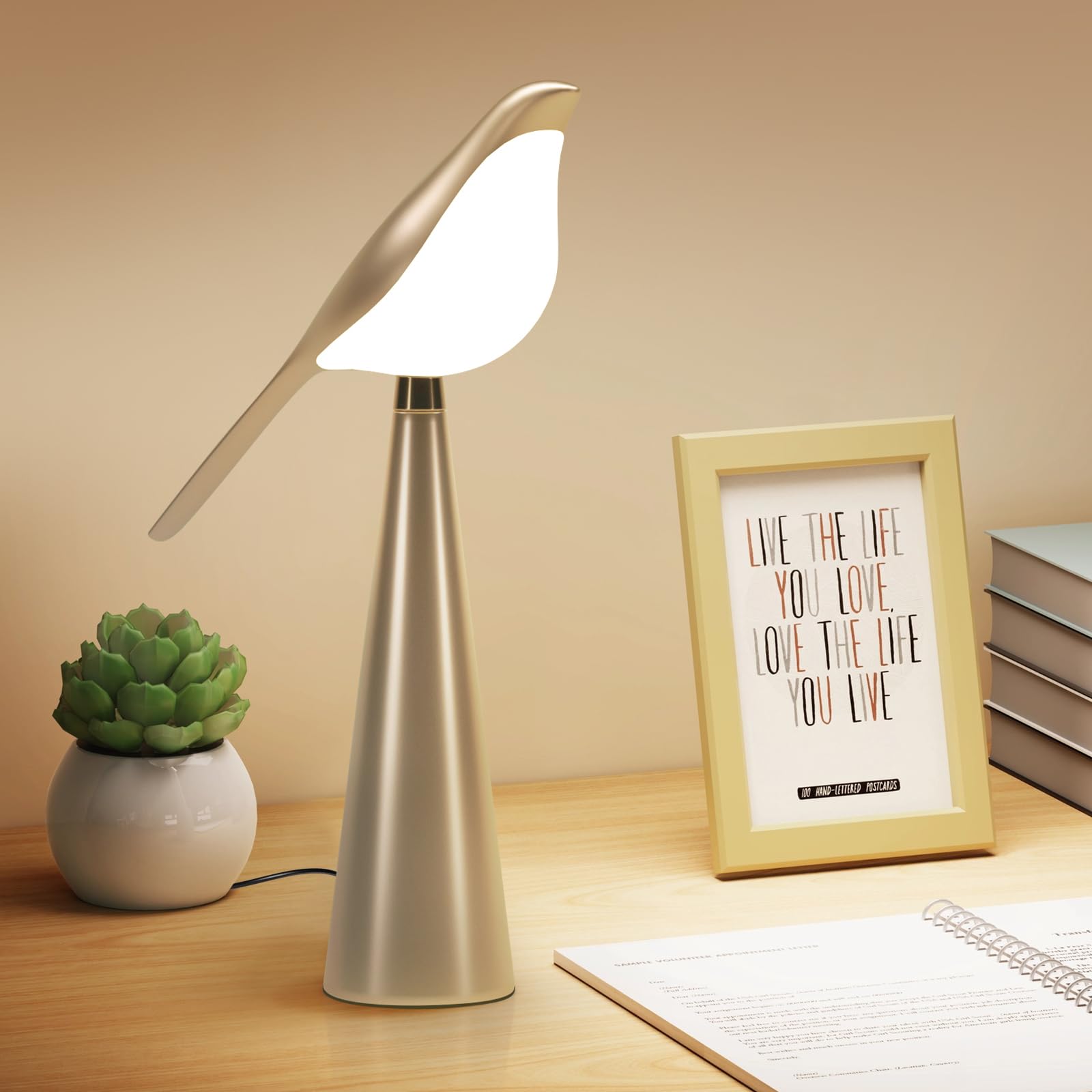 Xhope4u Cordless Bird Lamp,Touch Desk Lamp - View 9