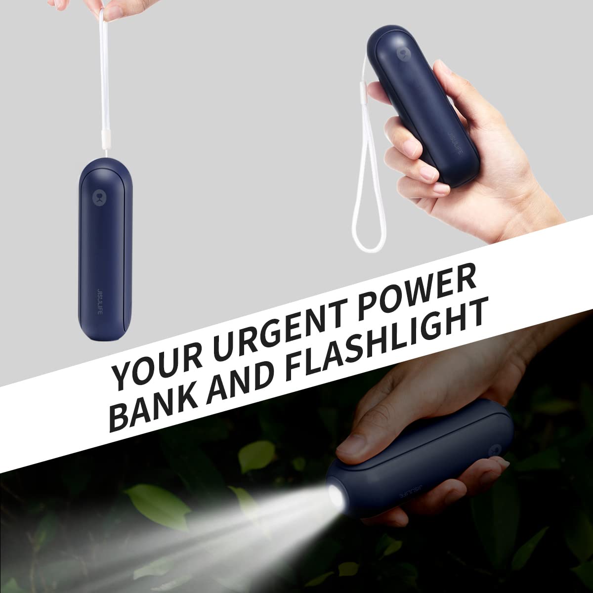 JISULIFE Portable Handheld Fan, 3 In 1-Fan, Power Bank, Flashlight, Bl - View 7