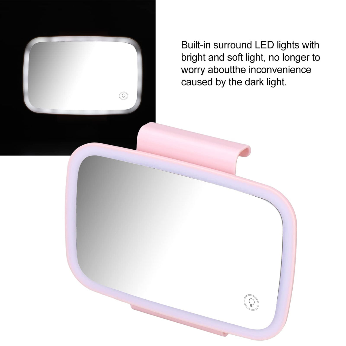 Car Cosmetic Mirror Car Sun Visor Makeup Mirror Surround LED - Keenso Official Imagery - 7
