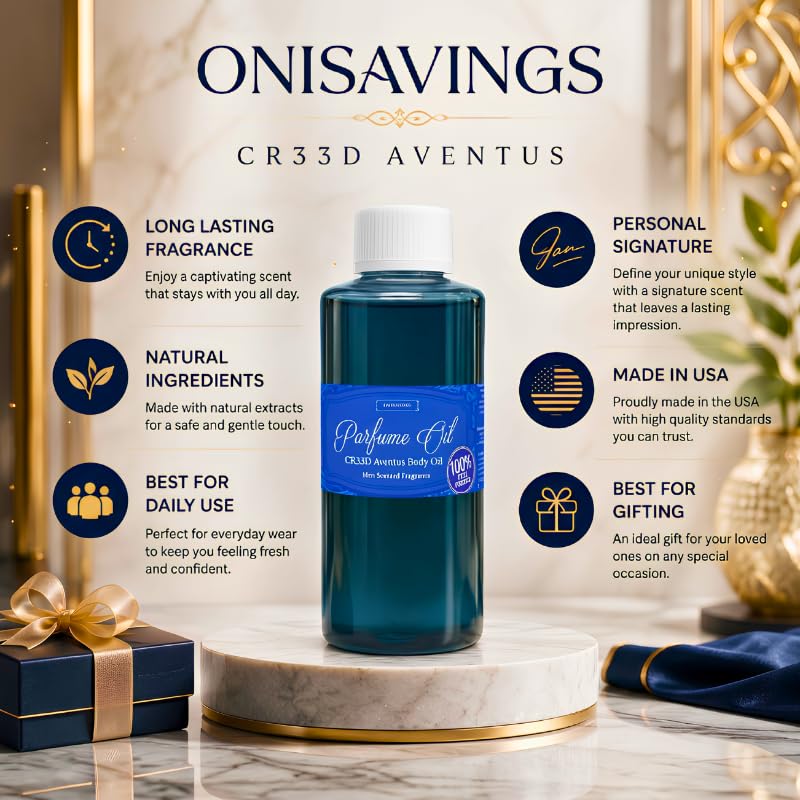 1 Fl Oz Perfume Oil CR33D Aventus For Men Our Interpretation - Product Imagery