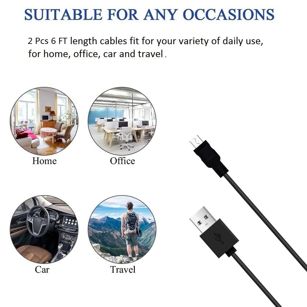 MYFON Micro USB Cable 2-pack, 6FT, fast charging and high-speed data transfer for Android phones like Samsung Galaxy S7 Edge and S6.