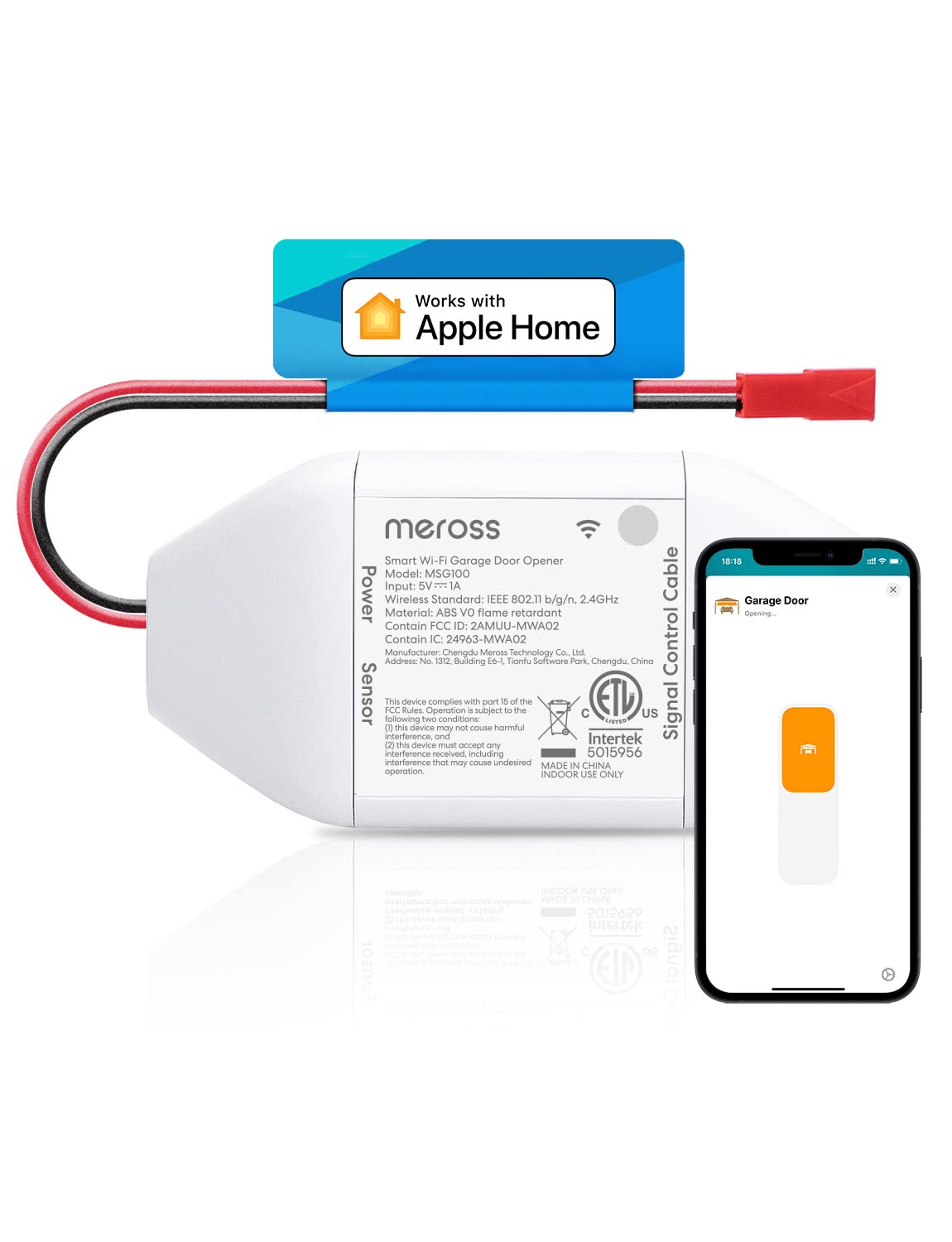 meross Smart Garage Door Opener Remote Work with HomeKit, Alexa a - meross Official Product View 1