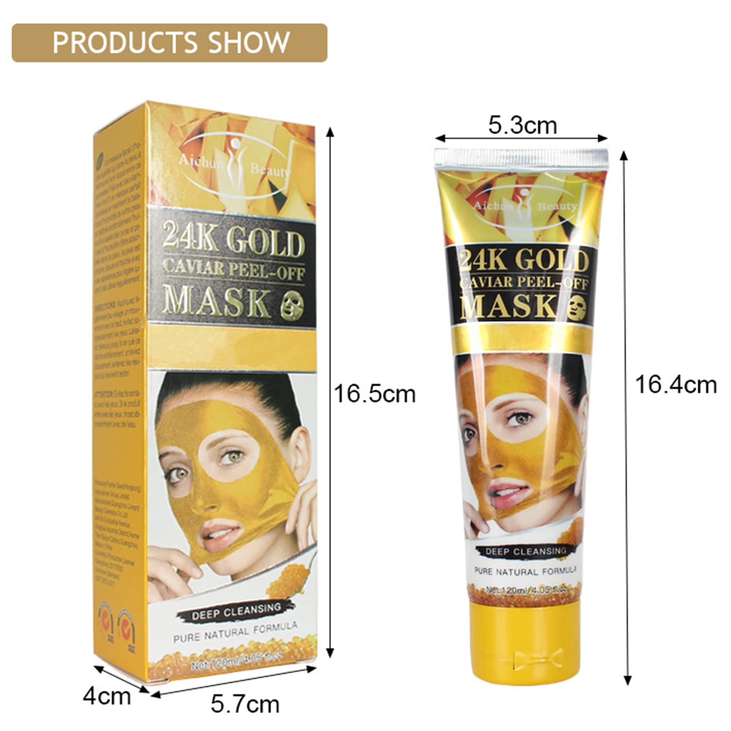 AICHUN BEAUTY Peel-Off Facial Mask (24K GOLD CAVIAR PEEL-OFF - AICHUN BEAUTY
